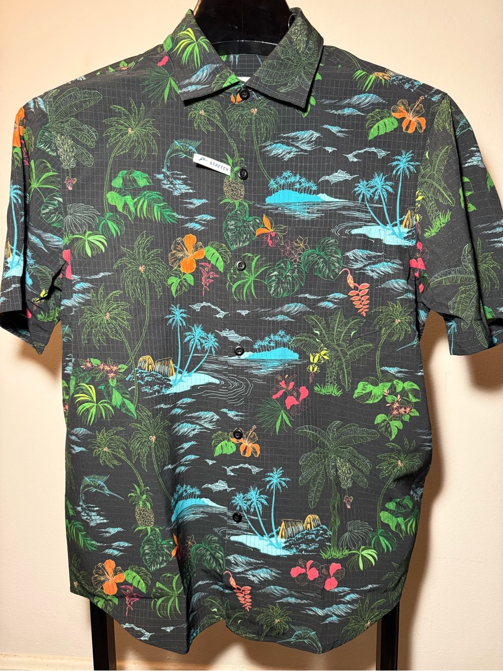 NWT Tommy Bahama Coast Neon Shores Hawaiian Floral Button Stretch Shirt S $128
